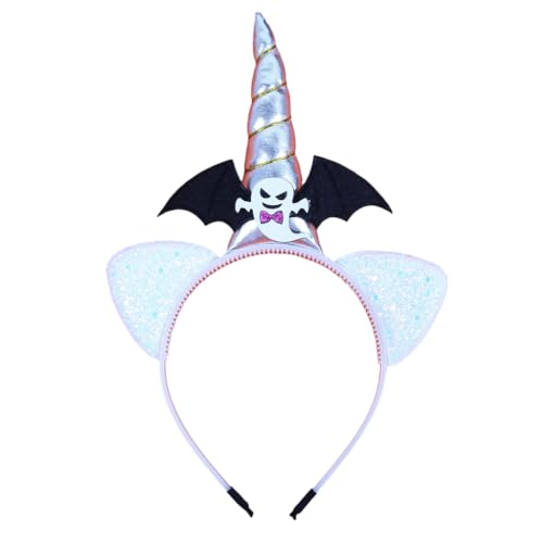 KASFDBMO Horn Kürbis Schädel Stirnband Halloween Kopfbedeckung Halloween Party Foto Requisiten Schädel Party Kopfbedeckung Cosplay Zubehör von KASFDBMO