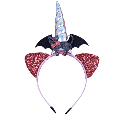 KASFDBMO Horn Kürbis Schädel Stirnband Halloween Kopfbedeckung Halloween Party Foto Requisiten Schädel Party Kopfbedeckung Cosplay Zubehör von KASFDBMO