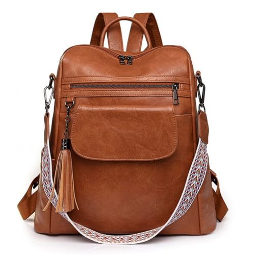 KASFDBMO Praktischer PU-Rucksack, Vintage-Rucksack, Schultasche, Schultertasche, Handtasche, lässig, Reisen, Tagesrucksäcke für tägliche Aktivitäten, siehe abbildung von KASFDBMO