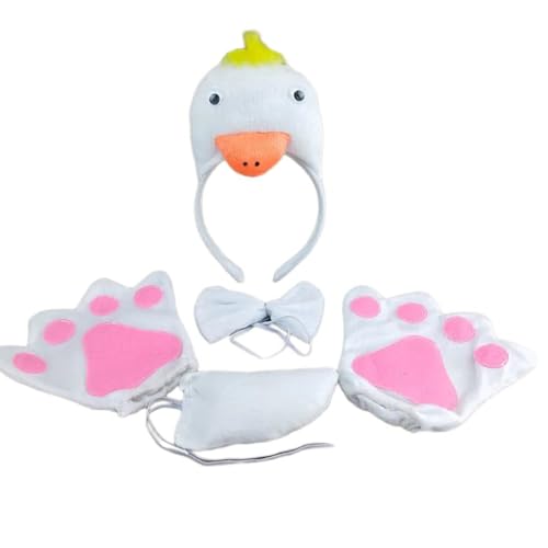 KASFDBMO Rock Ente Gänse Stirnbänder Kragen Schwanz Tier Gänse Haarreifen für Kinder zeigt Ente Tier Haarbänder Cartoon Kostüm von KASFDBMO