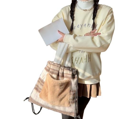 KASFDBMO Schüler-Schultasche, Damen-Umhängetasche, große Kapazität, Kordelzug, Rucksack, Herbst, Winter, Handtasche, Mädchen, Einkaufstasche, siehe abbildung von KASFDBMO