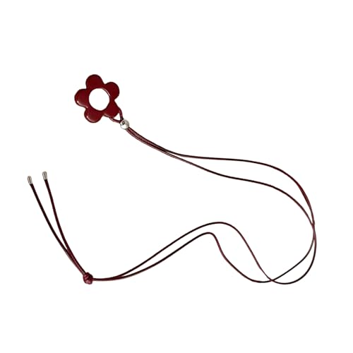 KASFDBMO Stilvolle, lange Halskette mit Blumen-Anhänger aus Kunstharz mit Kordel-Accessoire für Damen, verschönert ihre modischen Statement-Stücke von KASFDBMO