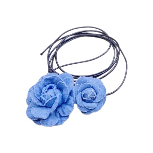 KASFDBMO Stilvolle Rose Choker Halskette Fashion Statement Halskette Floral Halskette Lange Seil Halsketten Perfektes Geschenk für Frauen Mädchen, Siehe Abbildung von KASFDBMO