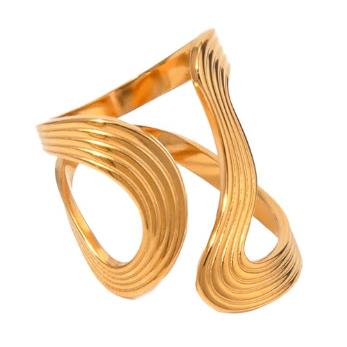 KASFDBMO Übertriebene Proof Offene Ringe Verstellbare Statement Fingerringe Für Frauen Und Mädchen Fashion Party Wear Schmuck von KASFDBMO