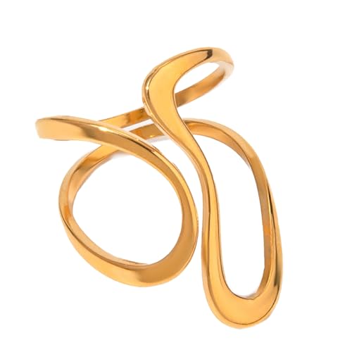 KASFDBMO Übertriebene Proof Offene Ringe Verstellbare Statement Fingerringe Für Frauen Und Mädchen Fashion Party Wear Schmuck von KASFDBMO