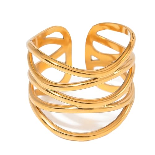 KASFDBMO Übertriebene Proof Offene Ringe Verstellbare Statement Fingerringe Für Frauen Und Mädchen Fashion Party Wear Schmuck von KASFDBMO