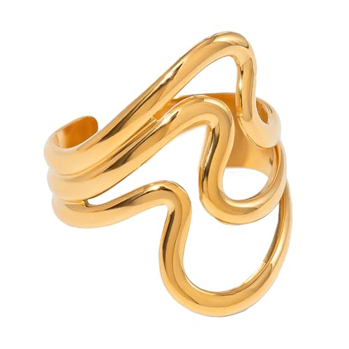 KASFDBMO Übertriebene Proof Offene Ringe Verstellbare Statement Fingerringe Für Frauen Und Mädchen Fashion Party Wear Schmuck von KASFDBMO