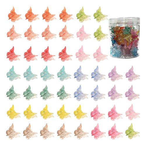 Mini-Haarspangen mit Schmetterlingen, für Mädchen, Kleinkinder, Babys, niedliches Haar-Accessoire, verschiedene Farben, 50 Stück von KASFDBMO