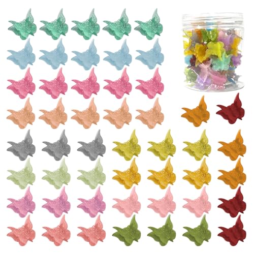 Mini-Haarspangen mit Schmetterlingen, für Mädchen, Kleinkinder, Babys, niedliches Haar-Accessoire, verschiedene Farben, 50 Stück von KASFDBMO