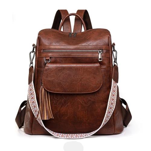 Praktischer PU-Rucksack, Vintage-Rucksack, Schultasche, Schultertasche, Handtasche, lässig, Reisen, Tagesrucksäcke für tägliche Aktivitäten, siehe abbildung von KASFDBMO