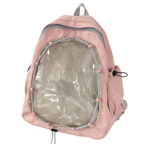 Rucksack im japanischen Stil für Mädchen, Frauen, Studenten, Schulrucksack, niedlicher Ita-Rucksack mit transparentem Fenster, Reiserucksack, siehe abbildung von KASFDBMO