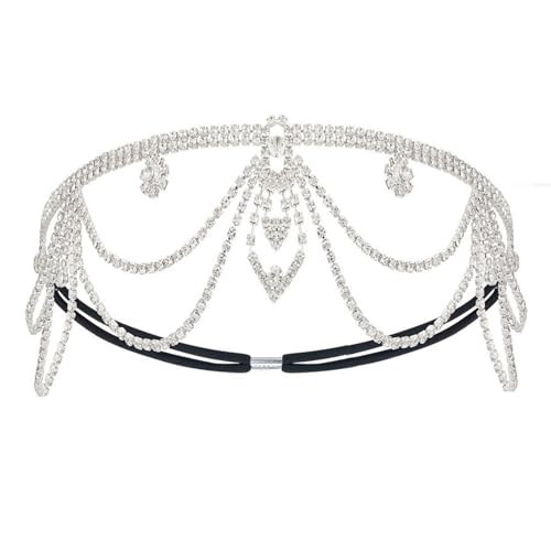 Stirnkette für Brautparty, Strass, für Damen, Hochzeit, glitzernd, Haarschmuck, Geschenk für Damen von KASFDBMO