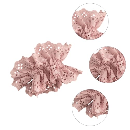 Süße Scrunchies Y2K Spitze Haargummi Haarseil Starker Halt Beige Kostüm Spitze Haargummi Scrunchie Haarschmuck Spitze Schleife Haargummi von KASFDBMO