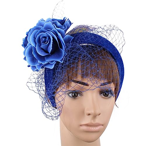 Vintage-Fascinator-Stirnband, exquisite Rose, für Teeparty, Hochzeit, Kostüm, Pillbox, Hut, Dame, Kopfbedeckung für Beerdigung/Hochzeitsfeier von KASFDBMO
