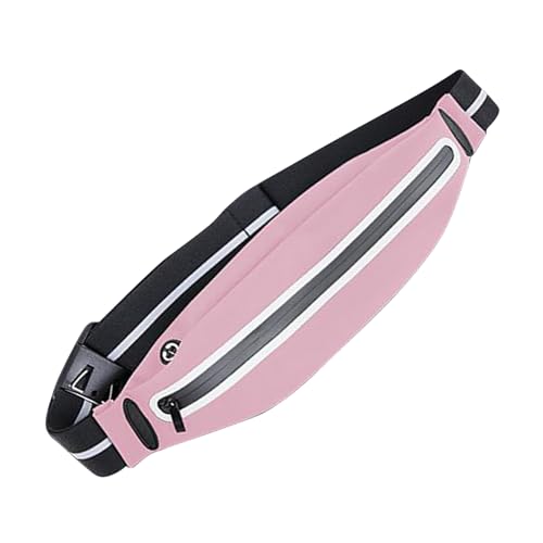 Wasserdichte Lauftasche, Bauchtasche, reflektierende Gürteltasche, Sport, Hüfttasche, für Männer und Frauen, Geldgürtel, Lauftasche, Geldgürtel, wasserdicht, Farbe: Rosa von KASFDBMO