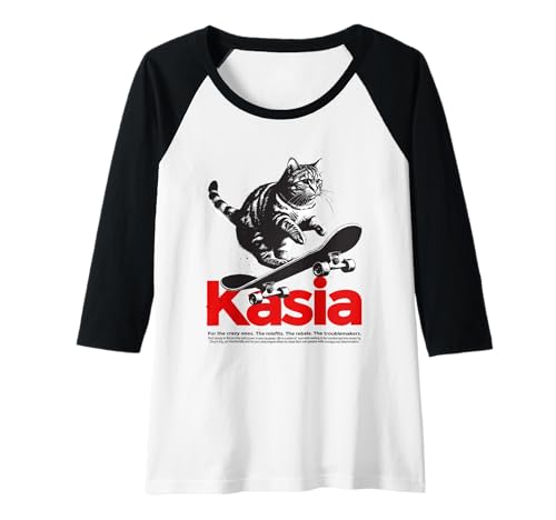 Damen KASIA - Schöner Mädchen Name mit Katze & Skateboard Raglan Damen KASIA - Schöner Mädchen Name mit Katze & Skateboard Raglan von KASIA Tochter Enkel Geburtstag Geschenkideen