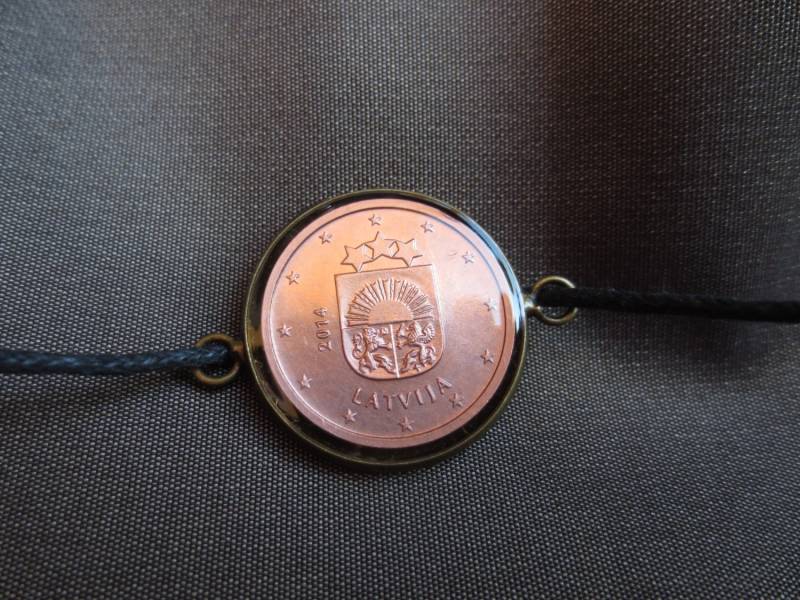 Hand Lettland Seil Armband Münze Hipster Speicher Bettelarmband Handmade String Schmuck Latvija von KASLOdecor
