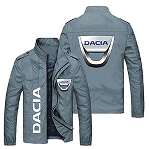 KASOI Herren Jacke Sweatshirt Radtrikots Für DACIA Print Stehkragen Sweatshirts Winddicht Langarm Zip Jacken Tops - Teenager Geschenk-Grey Blue||M von KASOI