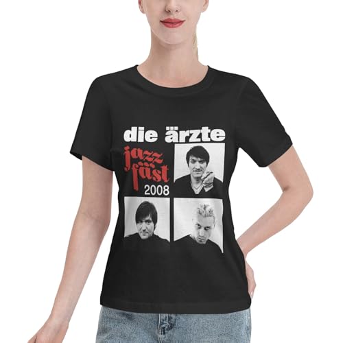 Damen Arzte Rock Band Die Trendiges Bedrucktes T-Shirt Weiches Und Leicht Dehnbares Oberteil Lässiges Und Praktisches T-Shirt Schwarz L von KASUINE