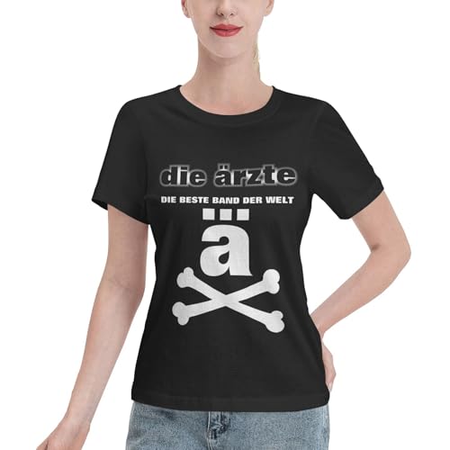 Damen Die Rock Ärzte Band Trendiges Bedrucktes T-Shirt Weiches Und Leicht Dehnbares Oberteil Lässiges Und Praktisches T-Shirt Schwarz S von KASUINE