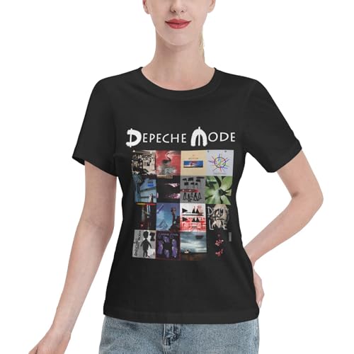 Damen Mode Music De&PE&Che Band Trendiges Bedrucktes T-Shirt Weiches Und Leicht Dehnbares Oberteil Lässiges Und Praktisches T-Shirt Schwarz M von KASUINE