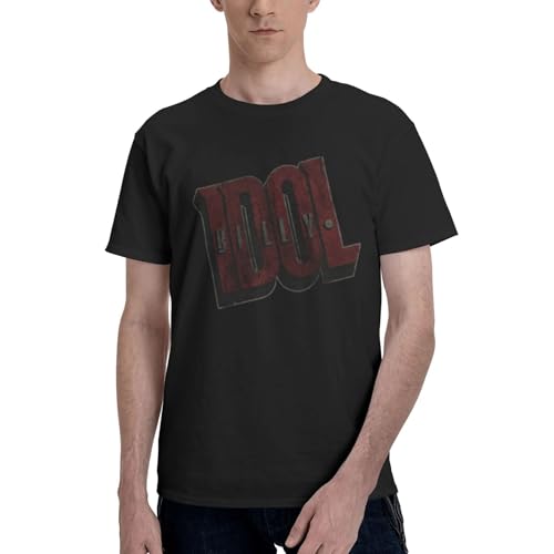 Herren Idol Singer Billy Einfaches Baumwoll-t-Shirt Individualisiertes Bedrucktes Oberteil Weiches Und Bequemes T-Shirt Schwarz L von KASUINE