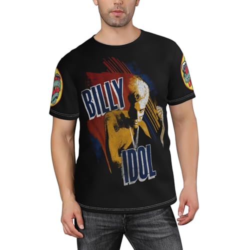 Herren Idol Singer Billy Einfaches Rundhals-t-Shirt Bedrucktes Kurzarm-Shirt Modisches Und Langlebiges T-Shirt Herren Idol Singer Billy Einfaches Rundhals-t-Shirt Bedrucktes Kurzarm-Shirt Modisches Und Langlebiges T-Shirt von KASUINE