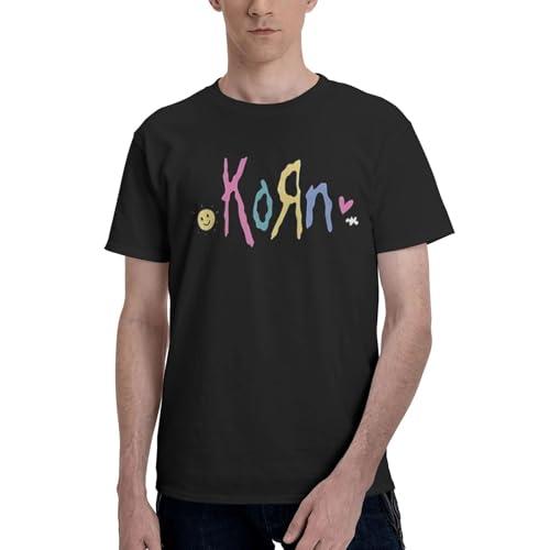 Herren Metal Band Music Einfaches Baumwoll-t-Shirt Individualisiertes Bedrucktes Oberteil Weiches Und Bequemes T-Shirt Schwarz XXL von KASUINE