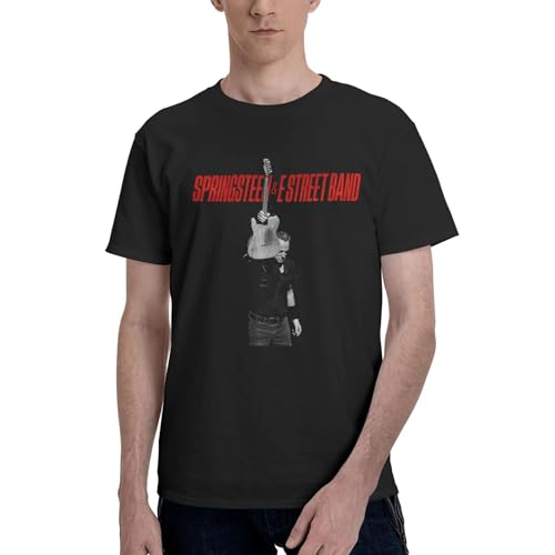 Herren Springsteen Rock Singer Bruce Einfaches Baumwoll-t-Shirt Individualisiertes Bedrucktes Oberteil Weiches Und Bequemes T-Shirt Schwarz XL von KASUINE