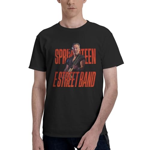 Herren Springsteen Rock Singer Bruce Einfaches Baumwoll-t-Shirt Individualisiertes Bedrucktes Oberteil Weiches Und Bequemes T-Shirt Schwarz XL von KASUINE