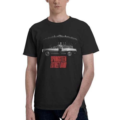 Herren Springsteen Rock Singer Bruce Einfaches Baumwoll-t-Shirt Individualisiertes Bedrucktes Oberteil Weiches Und Bequemes T-Shirt Schwarz XL von KASUINE