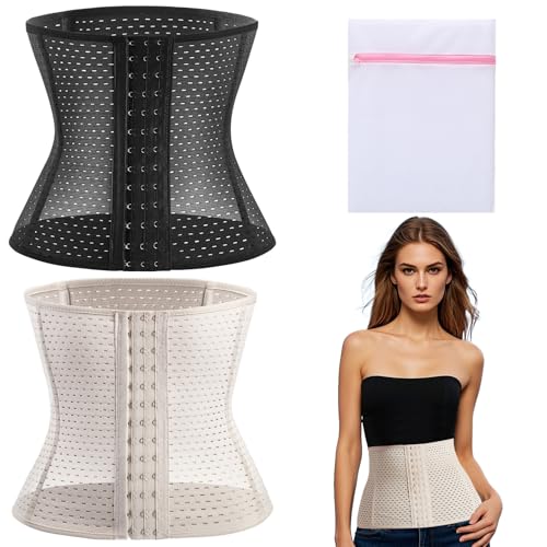 KASURE 2-teiliges Set Waist Trainer Damen,Bauchdeckenstraffung Korsett Damen bauchweg,Damen bauchgurt nach Geburt Sorgen für eine schlankere Taille und einen schlankeren Bauch（S-Code） von KASURE