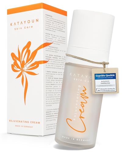 Hyaluron Creme Gesicht Vegane Anti-Aging Creme Frauen Gesichtscreme Damen Tagescreme mit Bio-Rosenwasser, Bakuchiol und Kurkumaextrakt Anti Falten Creme - Made in Germany von KATAYOUN