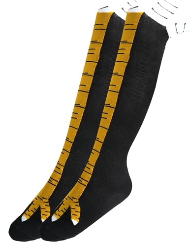 KATELUO Hühnerbein Socken, Chicken Leg Socks, Funny Hühnerbein Socken, Truthahnsocken Halloween, Overknees Strümpfe Damen, Personalisierte Socken für Mädchen Damen Männer Jungen von KATELUO