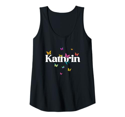 Damen Kathrin - Schöner Mädchen Name mit bunten Schmetterlingen Tank Top Damen Kathrin - Schöner Mädchen Name mit bunten Schmetterlingen Tank Top von KATHRIN Tochter Enkel Geburtstag Geschenkideen