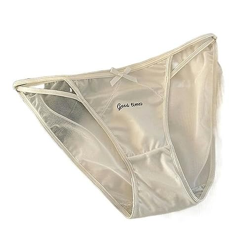 KATIAK Damen-Slips 3 Packs Tanga Frauen Glänzende Höschen Mit Niedriger Taille Feste Farben Satin Mesh Slips-Weiß-XL von KaTiak