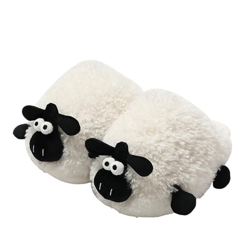 KATIAK Hausschuhe Winter Schaf Cartoon Baumwolle Hausschuhe Verdickte Warme Plüsch Hausschuhe-A-44-45 von KaTiak