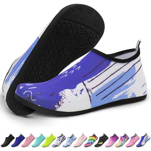 KATLKIU Schnell trocknende Wasserschuhe für Damen und Herren, leichte Strandschuhe mit rutschfester Sohle, ideal zum Schwimmen, Surfen, Outdoor-Sport, Tintenblau, 43/44 EU KATLKIU Schnell trocknende Wasserschuhe für Damen und Herren, leichte Strandschuhe mit rutschfester Sohle, ideal zum Schwimmen, Surfen, Outdoor-Sport, Tintenblau, 43/44 EU von KATLKIU