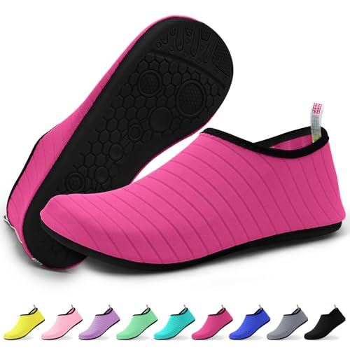 KATLKIU Wasserschuhe Unisex Schnell Trocknend Schwimmschuhe Leicht Bequem Strandschuhe für Herren Damen Rutschfeste Sohle Schwimmen Surfen Gehen, hot pink, 37/37.5 EU KATLKIU Wasserschuhe Unisex Schnell Trocknend Schwimmschuhe Leicht Bequem Strandschuhe für Herren Damen Rutschfeste Sohle Schwimmen Surfen Gehen, hot pink, 37/37.5 EU von KATLKIU