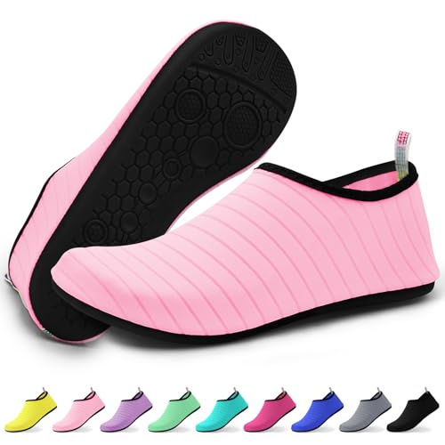 KATLKIU Wasserschuhe Unisex Schnell Trocknend Schwimmschuhe Leicht Bequem Strandschuhe für Herren Damen Rutschfeste Sohle Schwimmen Surfen Gehen, rose, 37/37.5 EU KATLKIU Wasserschuhe Unisex Schnell Trocknend Schwimmschuhe Leicht Bequem Strandschuhe für Herren Damen Rutschfeste Sohle Schwimmen Surfen Gehen, rose, 37/37.5 EU von KATLKIU