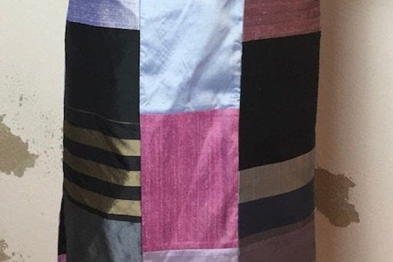 Seidenrock, Aufwendige Pachworkarbeit , Handmade , Damenrock, Designerrock, Einzelstück, Reine Seide, Handgewebte Seidenfutter von KATRINBENDICK