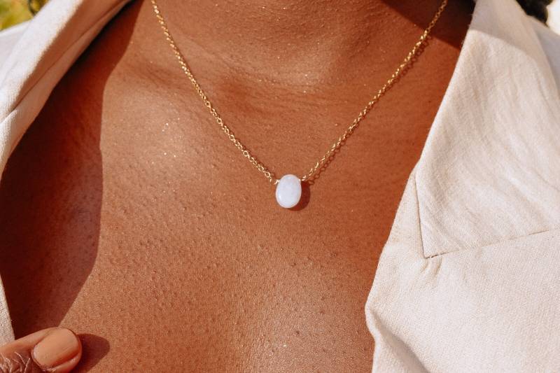 Blaue Spitzenachatkette von KAUKABjewelry