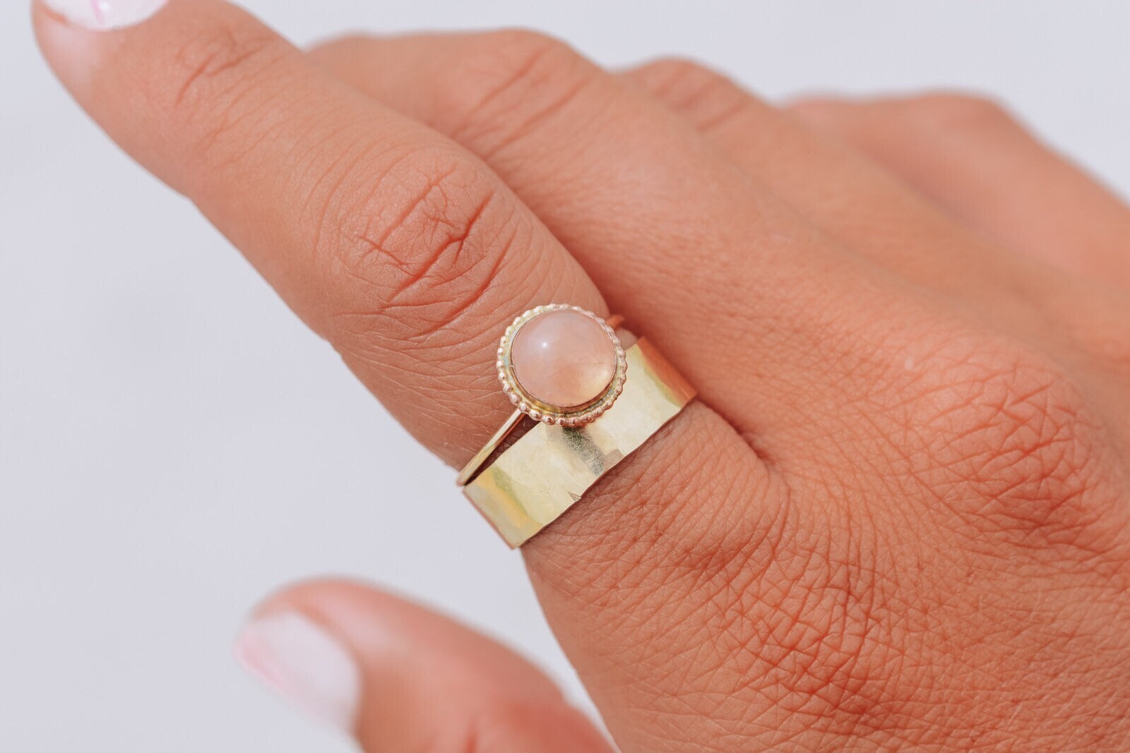 Rosenquarz Ring, 14K Gold Filled Selbstliebe Schmuck, Heilring Rosenquarz Ring, 14K Gold Filled Selbstliebe Schmuck, Heilring von KAUKABjewelry