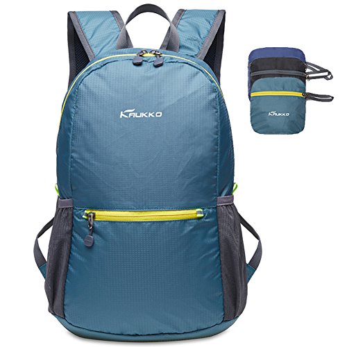 Wasserdicht Faltbarer Rucksack für Damen & Herren 18L - Ultra Leicht Tagesrucksack für den Alltag - Wanderrucksack Sportrucksack von KAUKKO