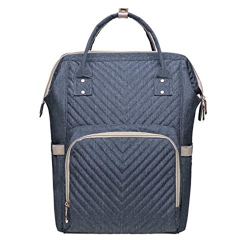 KAUKKO Baby-Wickeltasche, Reisetasche für Babys, mit Wickelauflage, permanenter Mom Bag mit 3 isolierten Taschen (New York Grau01-4) von KAUKKO