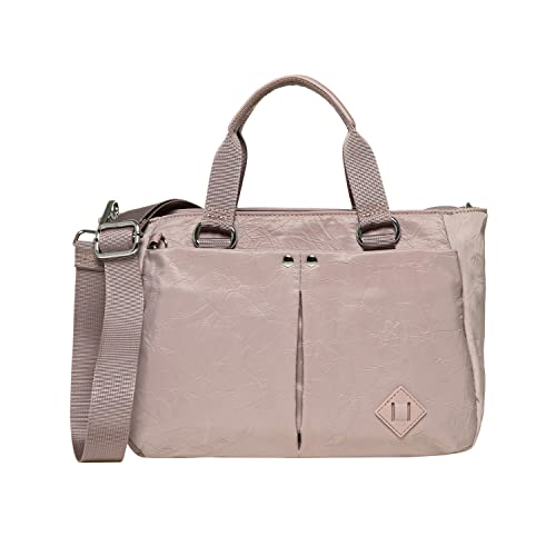 KAUKKO Damen Schultertasche Leichte Umhängetasche Nylon - Handtasche Top Griff Henkel - Tasche Beuteltasche Mittelgroße - Shopper Einfache Klassische Leichte, 2519-Rosa von KAUKKO