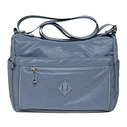 KAUKKO Damen Umhängetasche, Leicht Shoulder Bag Wasserdicht Schultertasche Messenger Multi-Tasche, Geldbeutel, Dunkelgrau-1513 von KAUKKO