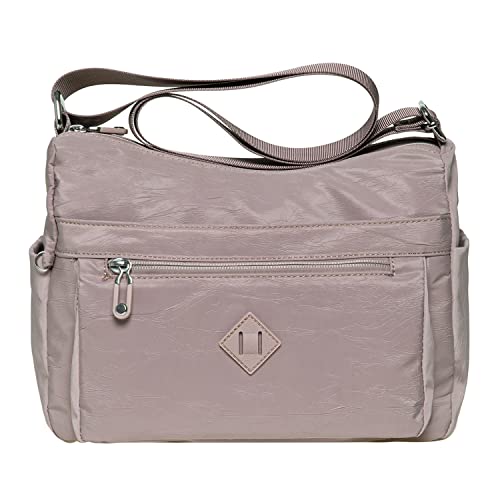 KAUKKO Damen Umhängetasche, Leicht Shoulder Bag Wasserdicht Schultertasche Messenger Multi-Tasche, Geldbeutel, Pink-1513 von KAUKKO