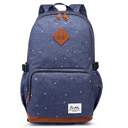 KAUKKO Rucksack Damen Herren Schicker und Praktisch Rucksack für Schule, Uni, mit Laptopfach & Anti Diebstahl Tasche für den Alltag, 11.8"* 5.2"* 17.7"/ 17.6L Blau von KAUKKO