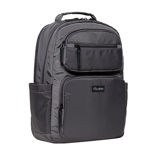 KAUKKO Freizeit Laptop Rucksack, für Damen & Herren Wasserdichter Wanderrucksack, Leicht Backpack mit viele fächer für Schule Arbeit und Sport, 14L, Grau von KAUKKO